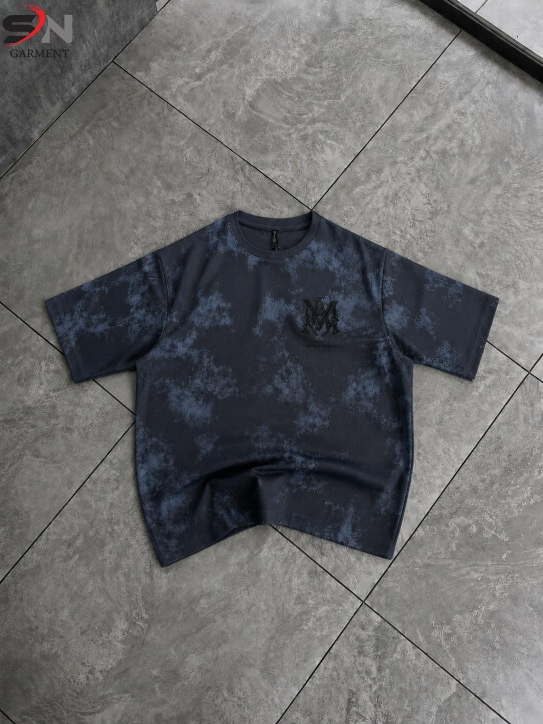 Front Back  Acid Wash Style Printed  DropShoulder