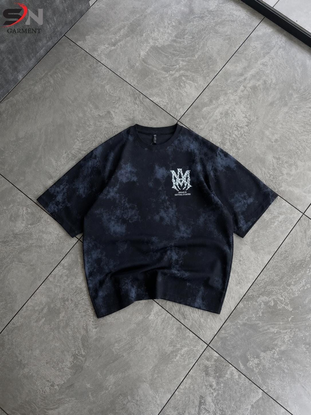 Front Back  Acid Wash Style Printed  DropShoulder