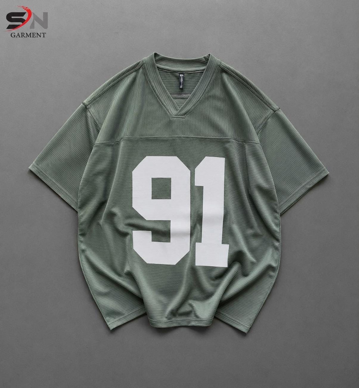 V Neck 91 printed  Dropshoulder