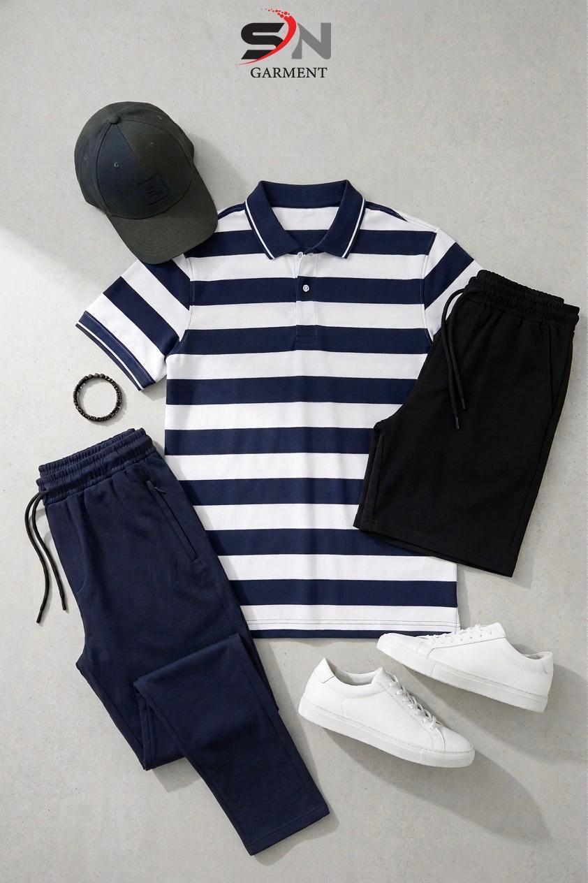 Breton Stripe Polo Shirt