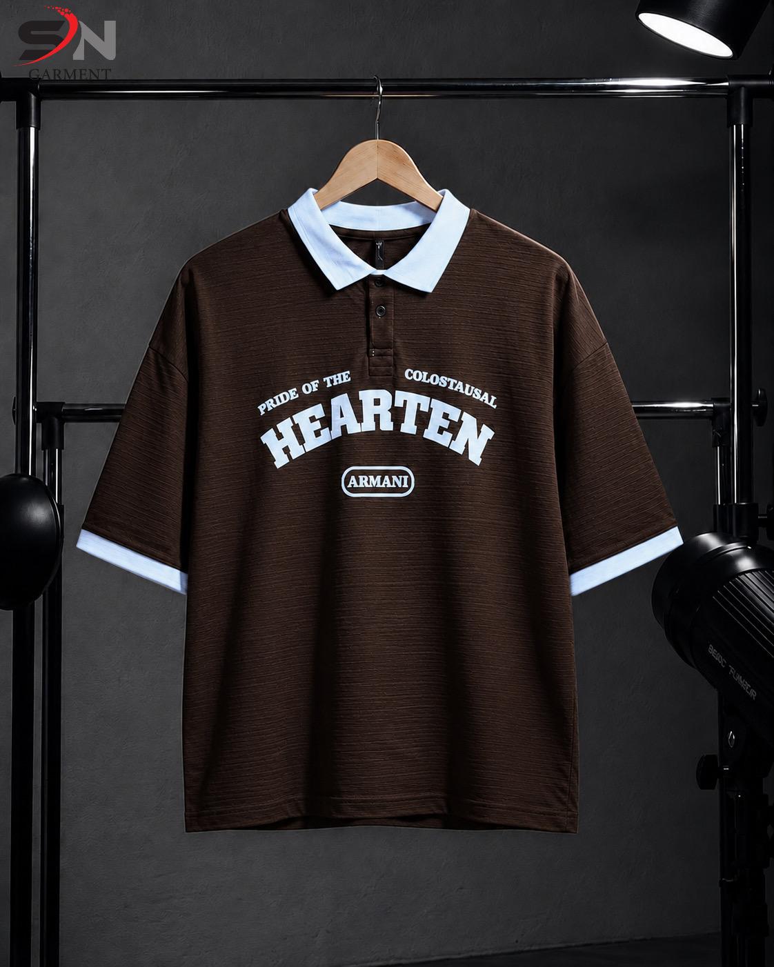 Hearten Embossed  Printed  Polo Drop Shoulder