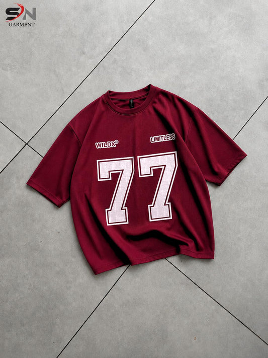 77 Front  Printed  Dropshoulder