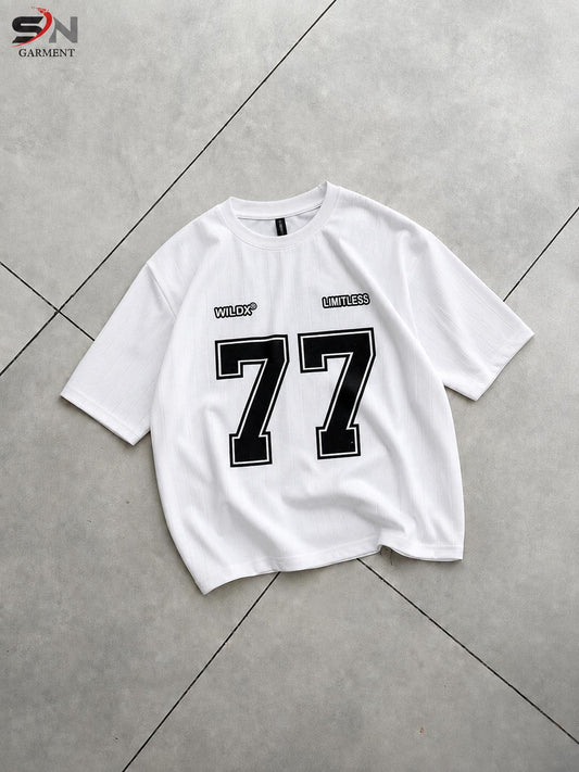 77 Front  Printed  Dropshoulder
